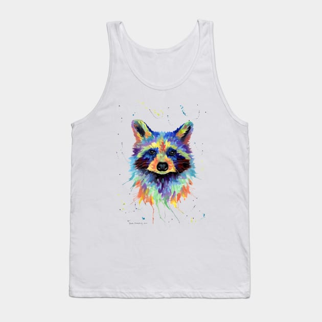 Multicolour Raccoon Art Tank Top by sarahstribb